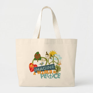 Imagine Peace Abstract Art Large Tote Bag