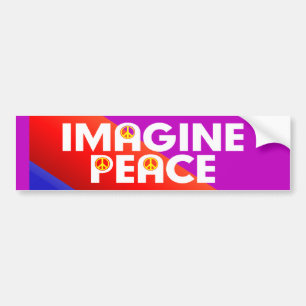 imagine peace bumper sticker