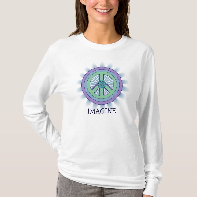 Imagine Peace Lotus T-Shirt (Front)