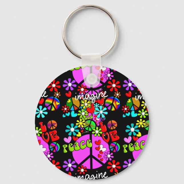 Imagine Peace  Star  Key Ring (Front)