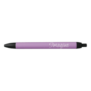 "Imagine" Phrase Lavender Purple Background Black Ink Pen