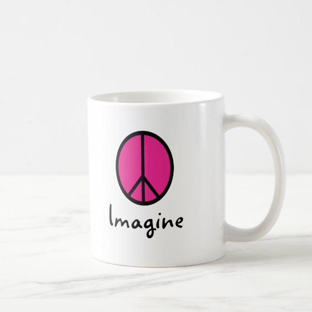 Imagine PINK PEACE symbol Coffee Mug (Right)