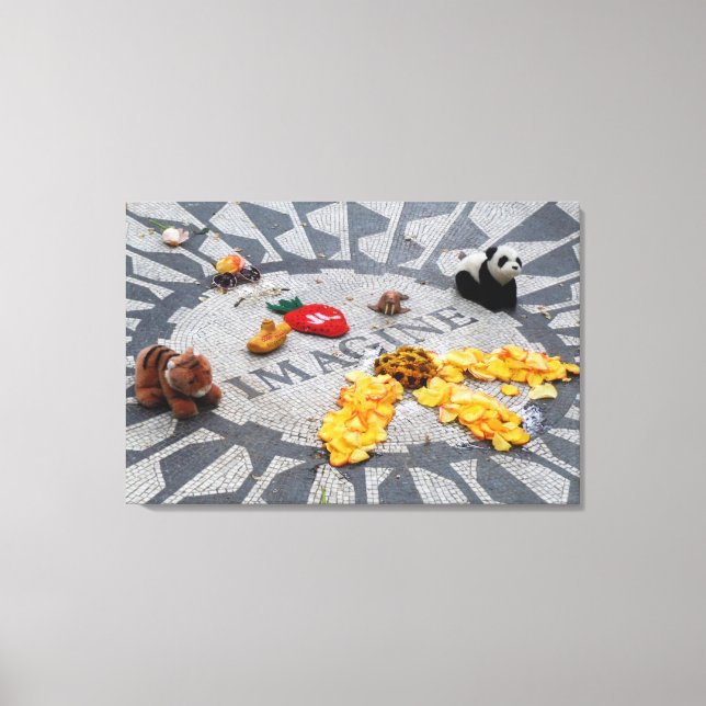 Imagine Strawberry Fields Central Park NYC plaque Canvas Print (Front)