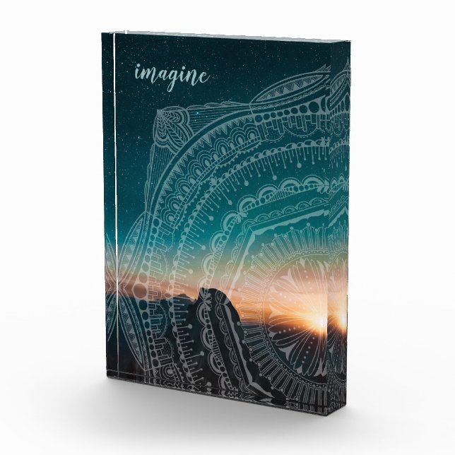 Imagine Sunset Starry Night Mandala Elegant Photo (Right)