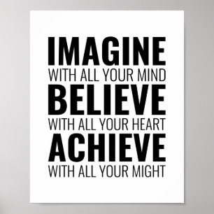 Imagine with all your mind   Motivational Quote Poster