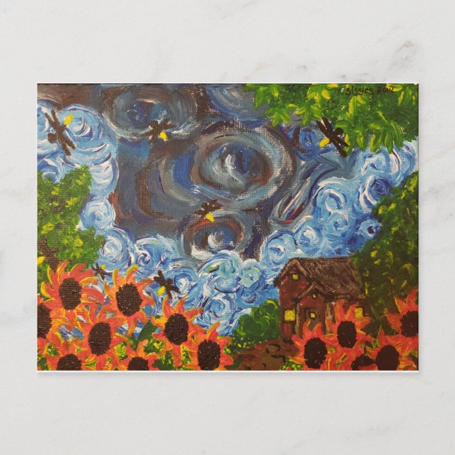 "Imagined by Van Gogh" post card art print (Front)