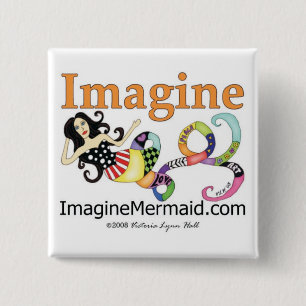 ImagineMermaid.com promotional 15 Cm Square Badge