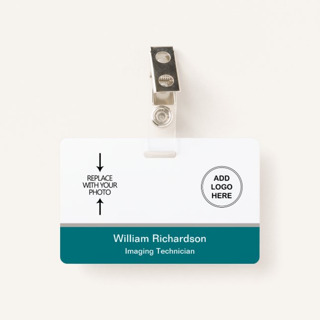 Imaging Technician Photo ID Logo ID Badge (Front with Clip)