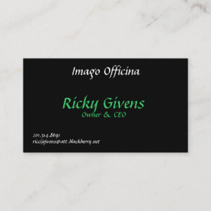 Imago Officina, Ricky Givens, Owner & CEO, 201.... Business Card