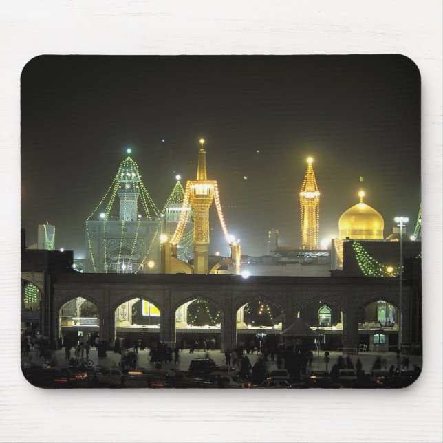 Imam Reza Shrine Complex at night, Mashhad, Mouse Mat (Front)