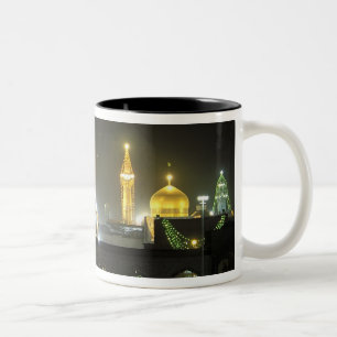 Imam Reza Shrine Complex at night, Mashhad, Two-Tone Coffee Mug