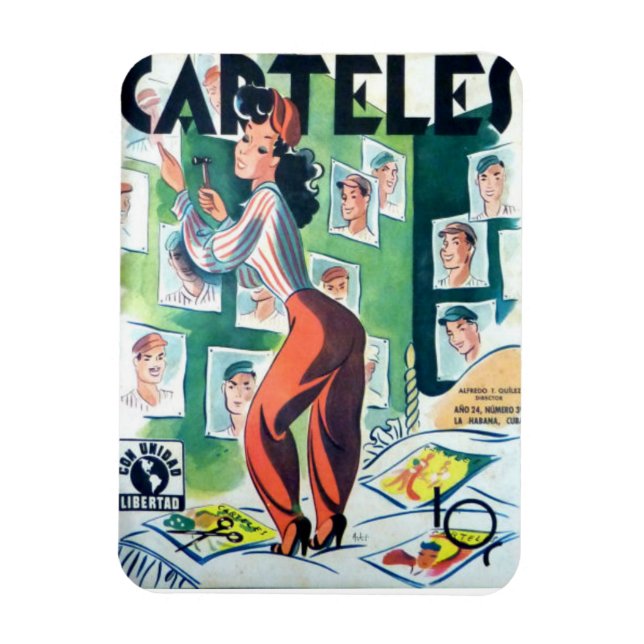 Iman de Nevera Revistas Cubanas Vintage Magnet (Vertical)