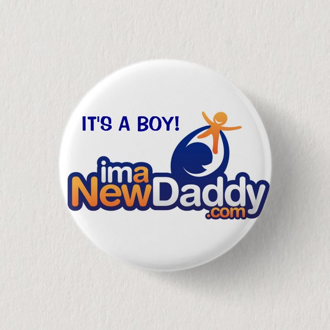 ImANewDaddy It's A Boy 3 Cm Round Badge (Front)
