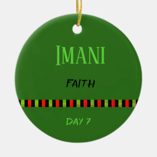 Imani - Kwanzaa Day 7 Green Ceramic Tree Decoration