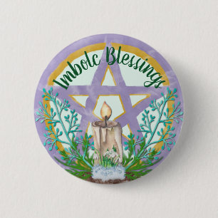 Imbolc Blessings Celtic Wicca Holiday Pentacle 6 Cm Round Badge