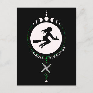 Imbolc Blessings, witch Postcard