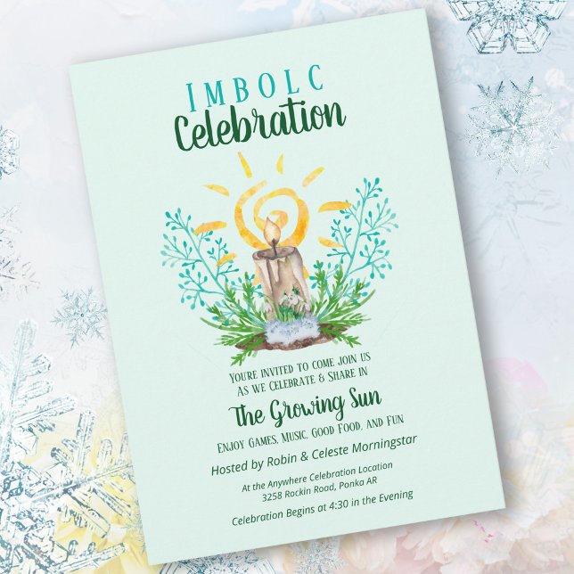 Imbolc Candle Growing Sun Pagan Celtic Holiday Invitation (Creator Uploaded)