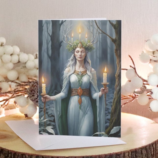 Imbolc Goddess Candlemas Forest Celtic Wiccan Holiday Card (Imbolc Goddess Candlemas Forest Celtic Wiccan Holiday Card)