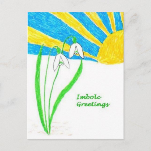 Imbolc Greetings Postcard (Front)