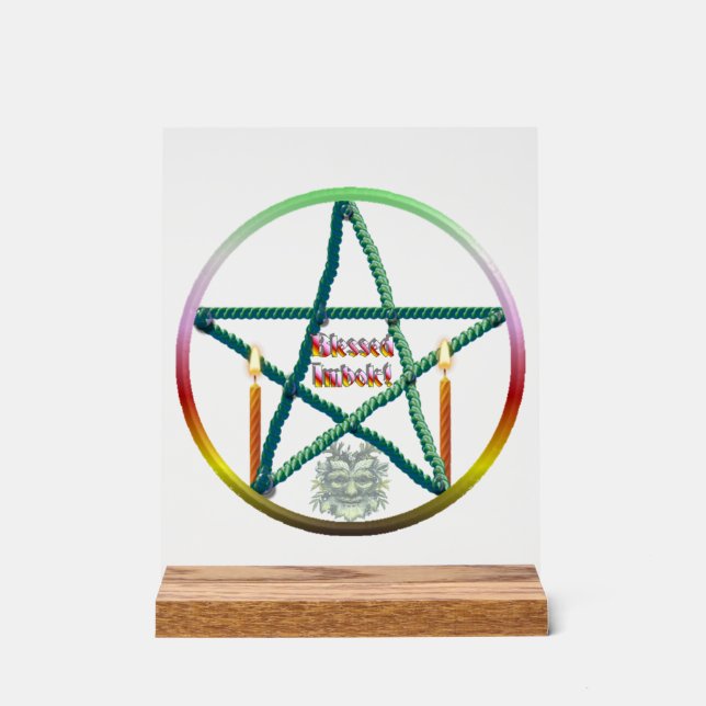 Imbolc Pentacle Acrylic Sign (Front)
