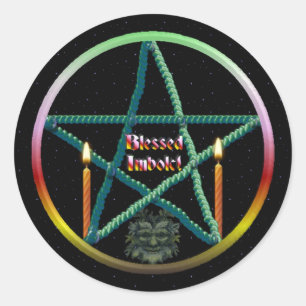 Imbolc Pentacle Classic Round Sticker