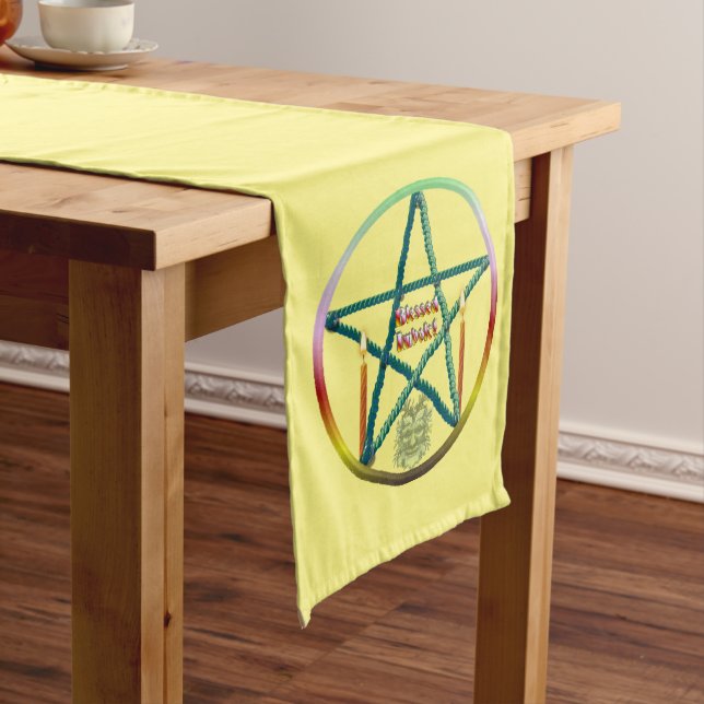 Imbolc Pentacle Long Table Runner (In Situ)