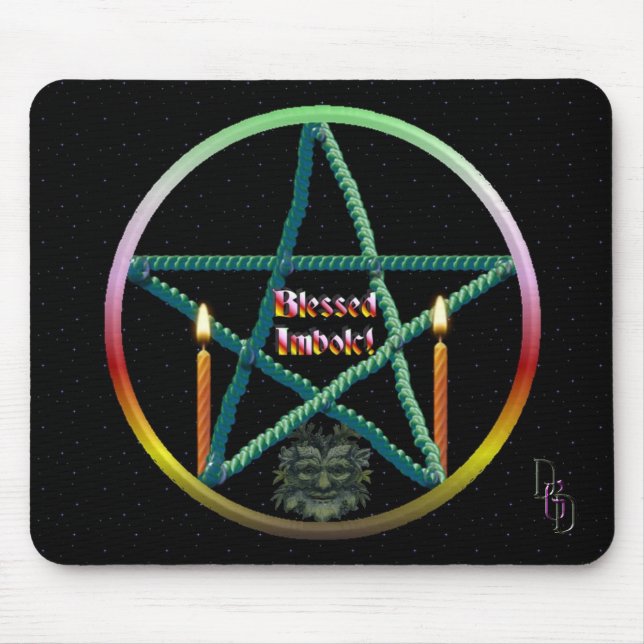 Imbolc Pentacle Mouse Mat (Front)
