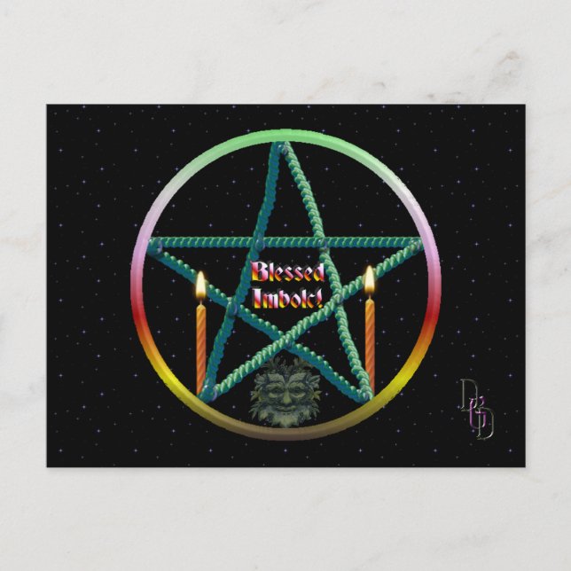 Imbolc Pentacle Postcard (Front)