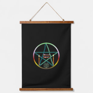 Imbolc Pentacle Wood Topped Wall Tapestry