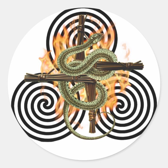 Imbolc Waking Earth Serpent Pagan Holiday Classic Round Sticker (Front)