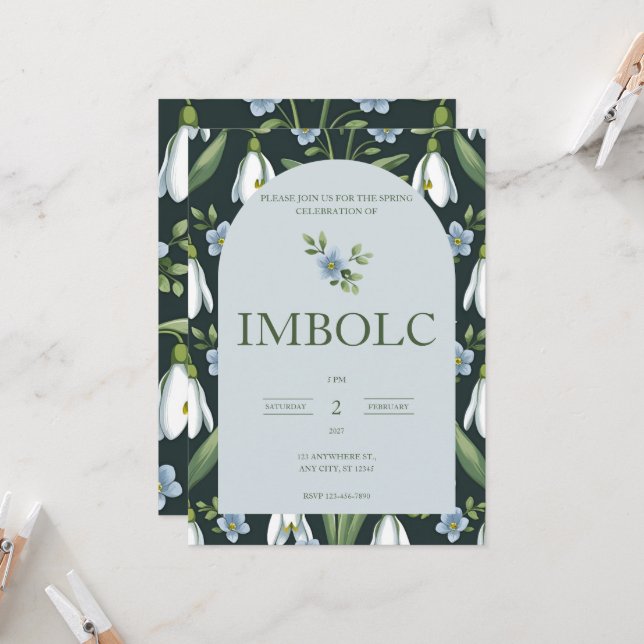 Imbolc | Wheel of the Year Invitation (Front/Back In Situ)