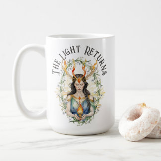 Imbolc Wiccan Goddess Flame & Snowdrop Flowers Coffee Mug