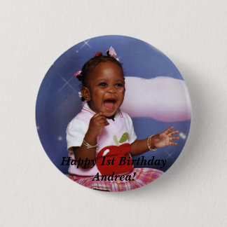 img034, Happy 1st Birthday Andrea! 6 Cm Round Badge
