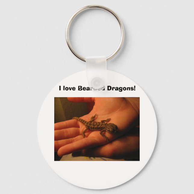 IMG_2150, I love Bearded Dragons! Key Ring (Front)