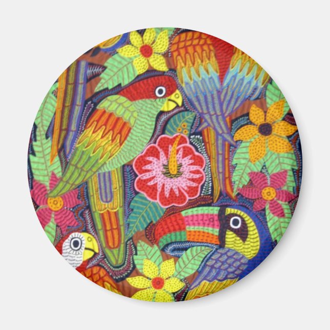 IMG_5319 Birds of Panama Mola Magnet (Front)