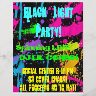 img-thing, Black Light Party!, Social Center 8-... Flyer