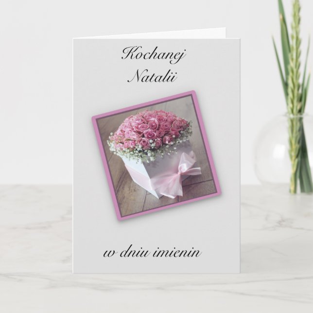 Imieniny - Personalised Polish name day card  (Front)