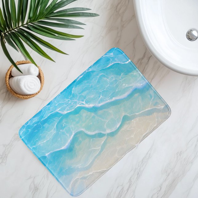 Imitation Beach Sand Under Clear Water Anime Style Bath Mat (Creator Uploaded)