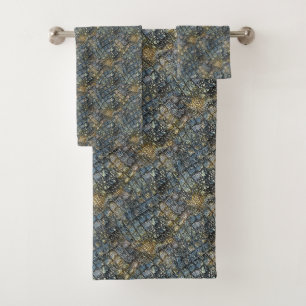 Imitation crocodile skin. Animal print. Bath Towel Set