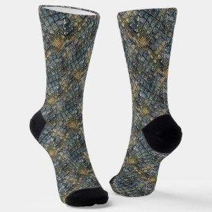 Imitation crocodile skin. Animal print. Socks