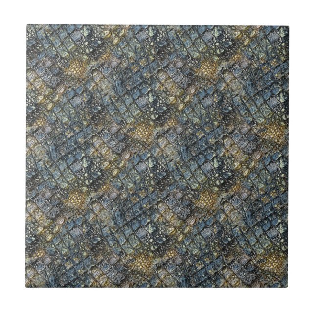 Imitation crocodile skin. Animal print. Tile (Front)