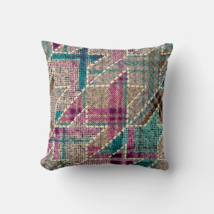 Imitation of indian patchwork pattern with texture cushion