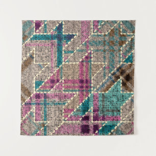 Imitation of indian patchwork pattern with texture tapestry