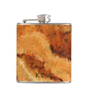 Imitation Woodgrain Burel Personalised Hip Flask