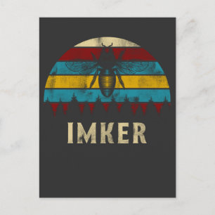 Imker Retro Biene Insekten Natur Design Postcard