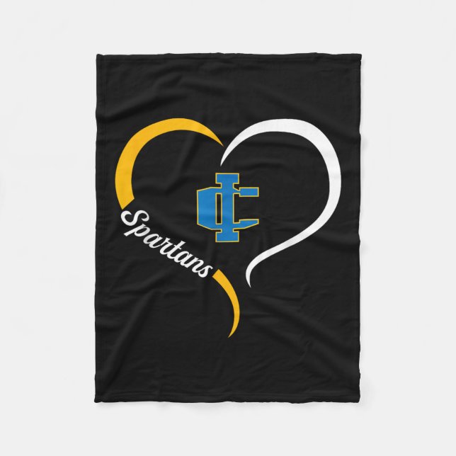 Imlay City Spartans Logo Half Heart Slogan Hs  Fleece Blanket (Front)