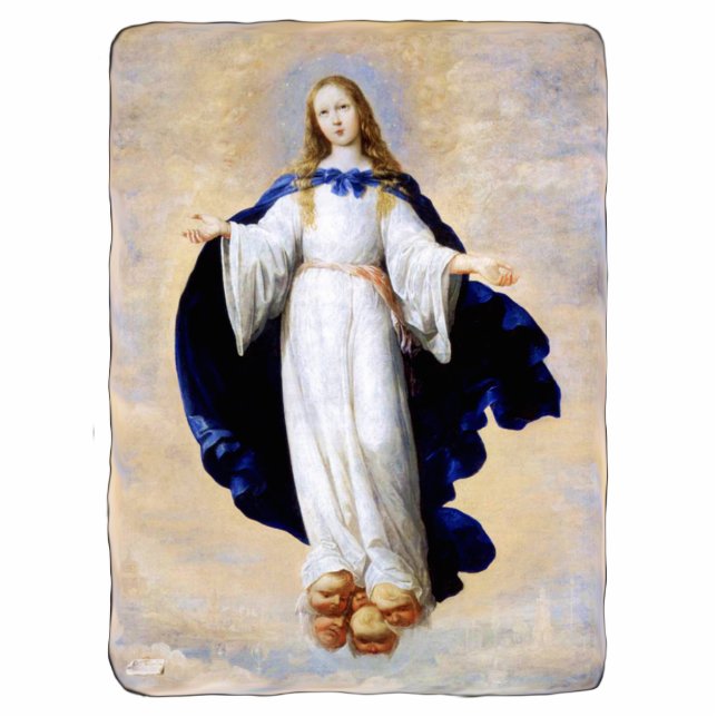 Immaculate Conception Cloud and Cherub - Zurbaran Standing Photo Sculpture (Front)
