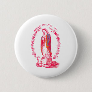 Immaculate Conception Dec 8 Virgin Mary Catholic D 6 Cm Round Badge