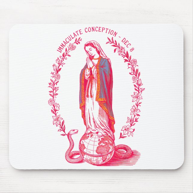 Immaculate Conception Dec 8 Virgin Mary Catholic D Mouse Mat (Front)