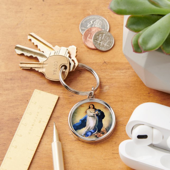 Immaculate Conception Gold Key Ring (Desk)